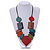 Geometric Wood Bead Black Cotton Cord Necklace in Multi - 80cm Long - Adjustable - view 7