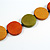 Worn Effect Orange/ Olive/ Light Brown Wood Button Bead Necklace with Black Cotton Cord - 74cm Long Adjustable - view 6