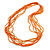 Long Multistrand Glass Bead Necklace In Shades of Orange/ Yellow - 86cm L - view 2
