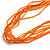 Long Multistrand Glass Bead Necklace In Shades of Orange/ Yellow - 86cm L - view 5