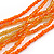 Long Multistrand Glass Bead Necklace In Shades of Orange/ Yellow - 86cm L - view 4