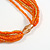 Long Multistrand Glass Bead Necklace In Shades of Orange/ Yellow - 86cm L - view 6