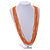 Long Multistrand Glass Bead Necklace In Shades of Orange/ Yellow - 86cm L - view 3