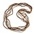 Long Multistrand Glass Bead Necklace In Shades of Beige/ Brown - 86cm L - view 2