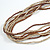 Long Multistrand Glass Bead Necklace In Shades of Beige/ Brown - 86cm L - view 5