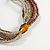Long Multistrand Glass Bead Necklace In Shades of Beige/ Brown - 86cm L - view 6