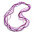 Long Multistrand Glass Bead Necklace In Shades of Lavender/ Purple - 86cm L - view 2