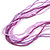 Long Multistrand Glass Bead Necklace In Shades of Lavender/ Purple - 86cm L - view 5