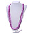 Long Multistrand Glass Bead Necklace In Shades of Lavender/ Purple - 86cm L - view 3