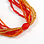 Long Multistrand Glass Bead Necklace In Shades of Red/ Orange/ Yellow - 86cm L - view 5