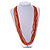 Long Multistrand Glass Bead Necklace In Shades of Red/ Orange/ Yellow - 86cm L - view 3