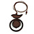 Brown Bird and Circle Wooden Pendant Cotton Cord Long Necklace - 84cm L/ 10cm Pendant - view 2