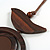 Brown Bird and Circle Wooden Pendant Cotton Cord Long Necklace - 84cm L/ 10cm Pendant - view 5