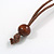 Brown Bird and Circle Wooden Pendant Cotton Cord Long Necklace - 84cm L/ 10cm Pendant - view 7