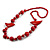 Red Wood Bead Bird Long Necklace - 80cm Long - view 6