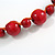 Red Wood Bead Bird Long Necklace - 80cm Long - view 5