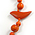 Orange Wood Bead Bird Long Necklace - 80cm Long - view 4