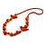 Orange Wood Bead Bird Long Necklace - 80cm Long - view 7