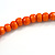 Orange Wood Bead Bird Long Necklace - 80cm Long - view 3
