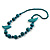 Teal Wood Bead Bird Long Necklace - 80cm Long - view 8