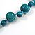 Teal Wood Bead Bird Long Necklace - 80cm Long - view 5