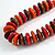 Brown/ Red/ Orange Wood Button/ Round Bead Black Cotton Cord Necklace - 80cm Max Lenght - Adjustable - view 4