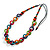 Multicoloured Wooden Ring and Bead Cotton Cord Long Necklace - 90cm L/ Adjustable - view 7