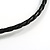 Geometric Brown Wooden Bead Black Faux Leather Cord Long Necklace - 84cm L - view 5
