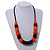Orange/ Black Wood Bead Black Cord Necklace - 64cm L - view 6