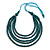 Teal Green Multistrand Layered Wood Bead with Cotton Cord Necklace - 90cm Max length- Adjustable - view 2