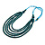 Teal Green Multistrand Layered Wood Bead with Cotton Cord Necklace - 90cm Max length- Adjustable - view 7