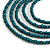 Teal Green Multistrand Layered Wood Bead with Cotton Cord Necklace - 90cm Max length- Adjustable - view 4