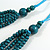 Teal Green Multistrand Layered Wood Bead with Cotton Cord Necklace - 90cm Max length- Adjustable - view 6