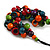 Multicoloured Wooden Round Bead and Ring Cotton Cord Long Necklace - 80cm Max/ Adjustable - view 5