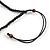 Statement Brown Wooden Bead Fringe Black Cotton Cord Necklace - Adjustable - view 6