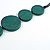 Geometric Washed Teal Green Coloured Coin Wood Bead Black Cord Necklace - 84cm Long Adjustable - view 7