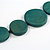 Geometric Washed Teal Green Coloured Coin Wood Bead Black Cord Necklace - 84cm Long Adjustable - view 8