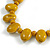 Dusty Yellow Oval/ Round Ceramic Bead Brown Silk Cords Necklace - Adjustable - 60cm to 70cm Long - view 4