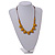 Dusty Yellow Oval/ Round Ceramic Bead Brown Silk Cords Necklace - Adjustable - 60cm to 70cm Long - view 3