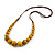 Dusty Yellow Ceramic Bead Brown Silk Cords Necklace - Adjustable - 60cm to 70cm Long - view 5