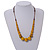 Dusty Yellow Ceramic Bead Brown Silk Cords Necklace - Adjustable - 60cm to 70cm Long - view 3