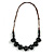 Black Oval/ Round Ceramic Bead Brown Silk Cords Necklace 60-70cm L/ Adjustable - view 7