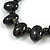 Black Oval/ Round Ceramic Bead Brown Silk Cords Necklace 60-70cm L/ Adjustable - view 5