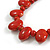Red Oval/ Round Ceramic Bead Brown Silk Cords Necklace 60-70cm L/ Adjustable - view 4