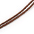 Long Cotton Cord Wooden Pendant with Feather Pattern In Dark Brown - 76cm L - view 7