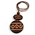 Long Cotton Cord Wooden Pendant with Arrow Pattern In Dark Brown - 76cm L - view 2