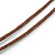 Long Cotton Cord Wooden Pendant with Curvy Lines Pattern In Dark Brown - 76cm L - view 7