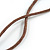 Long Cotton Cord Wooden Pendant with Dotted Motif In Dark Brown - 76cm L - view 7