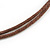 Long Cotton Cord Wooden Pendant with Leaf Motif In Dark Brown - 76cm L - view 6