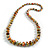 Long Graduated Wooden Bead Colour Fusion Necklace (Multicoloured) - 80cm Long - view 7